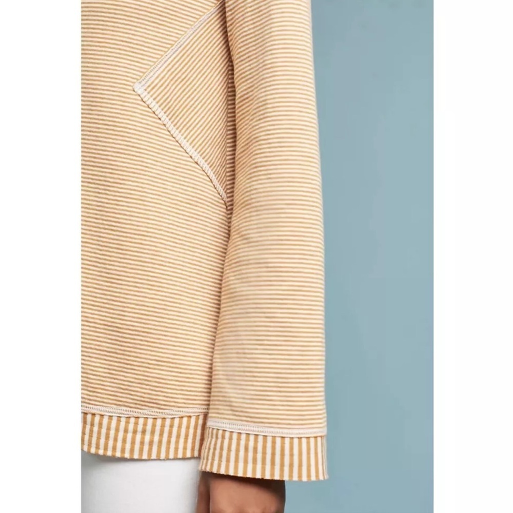 Maeve Tai Cowl Neck Stripe Sweater Mustard Size XS Anthropologie - Picture 3 of 8